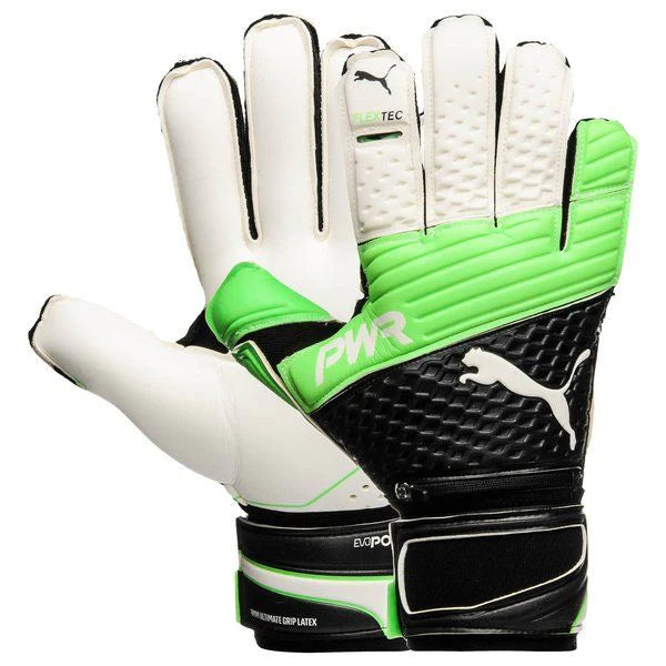 PUMA EvoPower Protect 13 Goalkeeper Gloves Green Gecko Black White