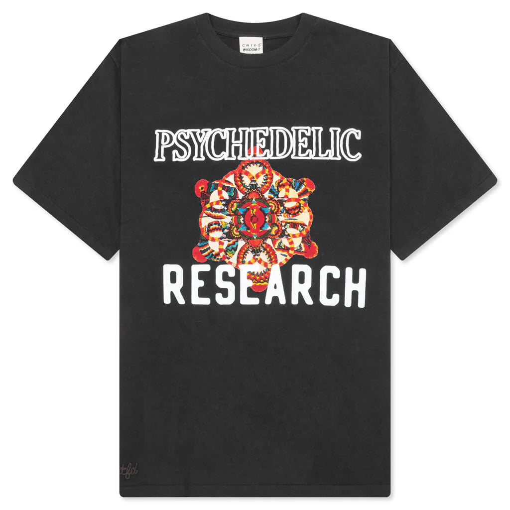 Psychedelic Research T shirt Vintage Black