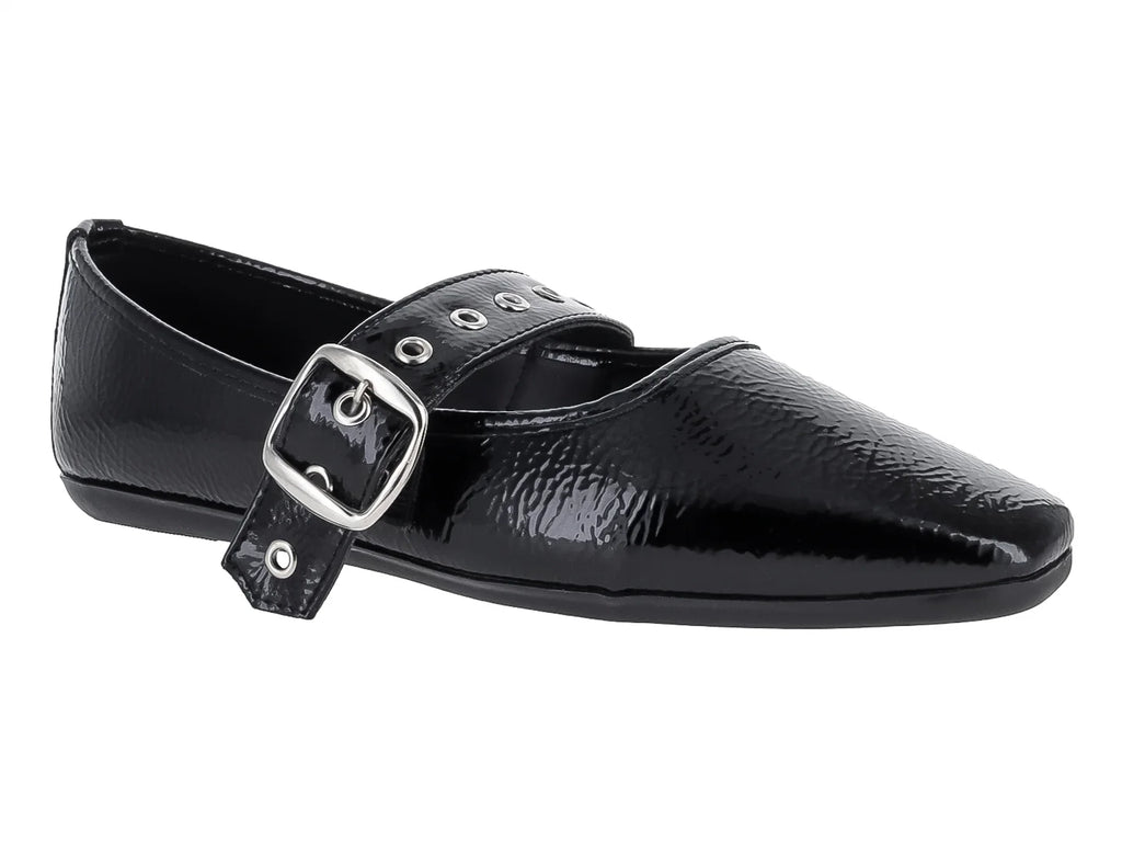 Zapatos Flats Luna Rosa Negro para Mujer