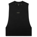 Star Print Sleeveless Big Armhole T Shirt Black