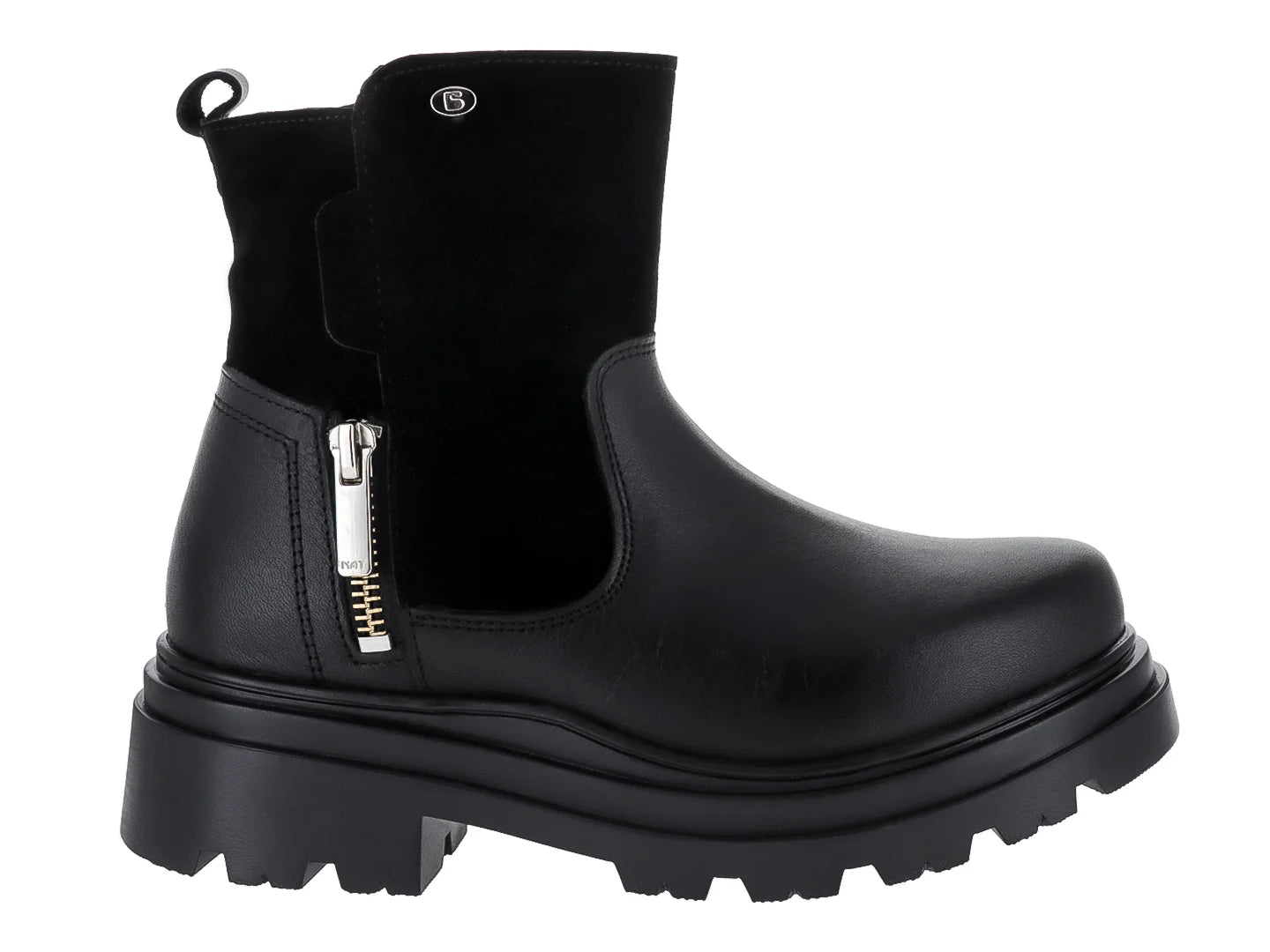 Botas Coqueta Negras de Piel para Niña