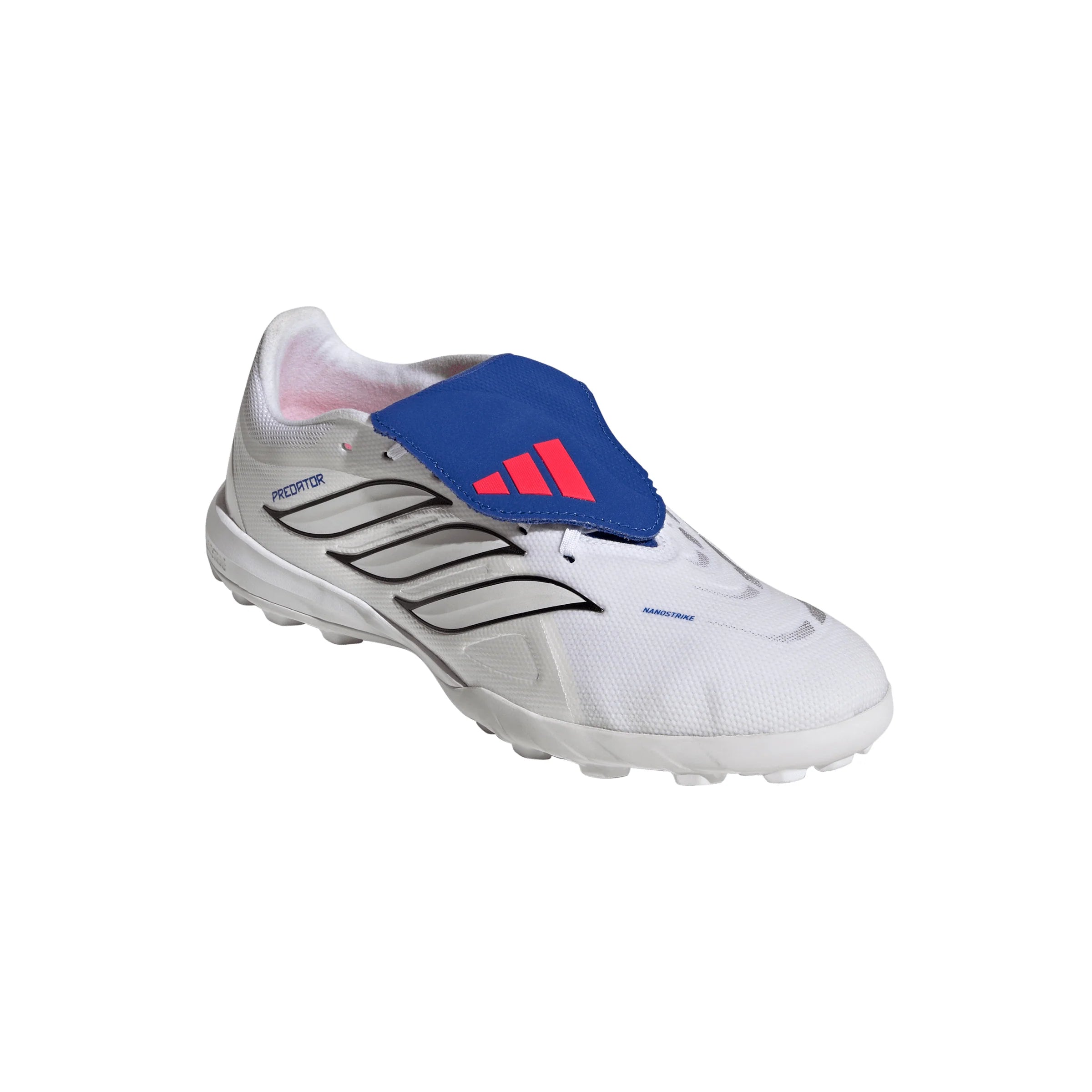 adidas Predator League Fold Over Tongue TF Turf Mens Soccer Cleats White Zero Metallic Blue