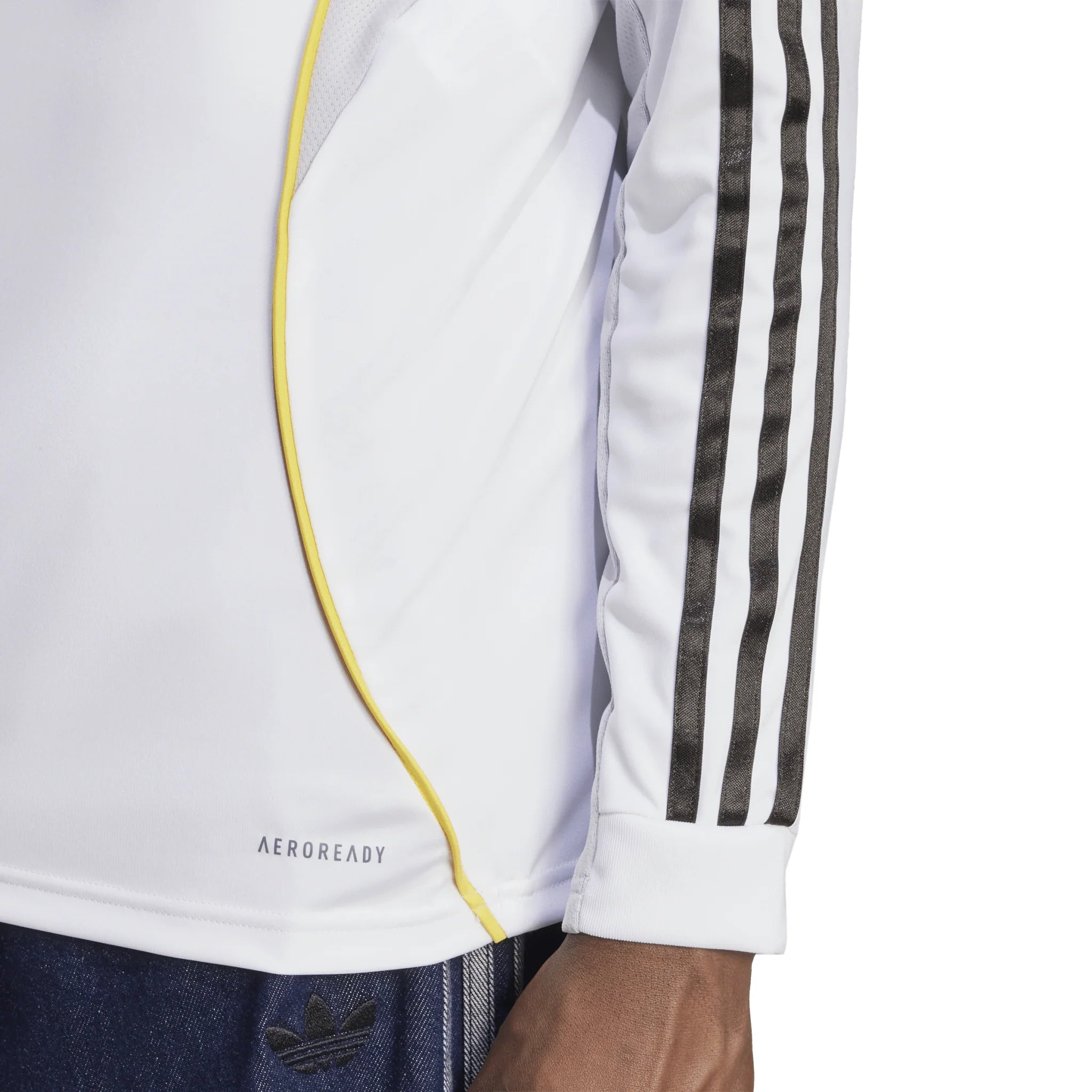 adidas Real Madrid Long Sleeve Mens Home Soccer Jersey 25 26 White