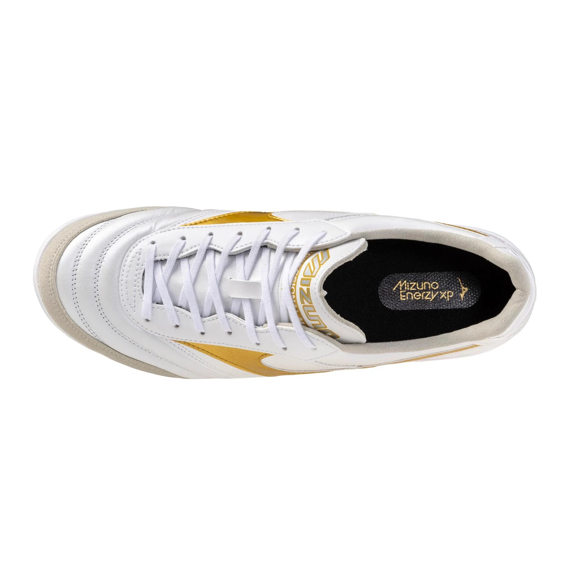 Mizuno Morelia Sala Elite IN Mens Soccer Shoes White Gold