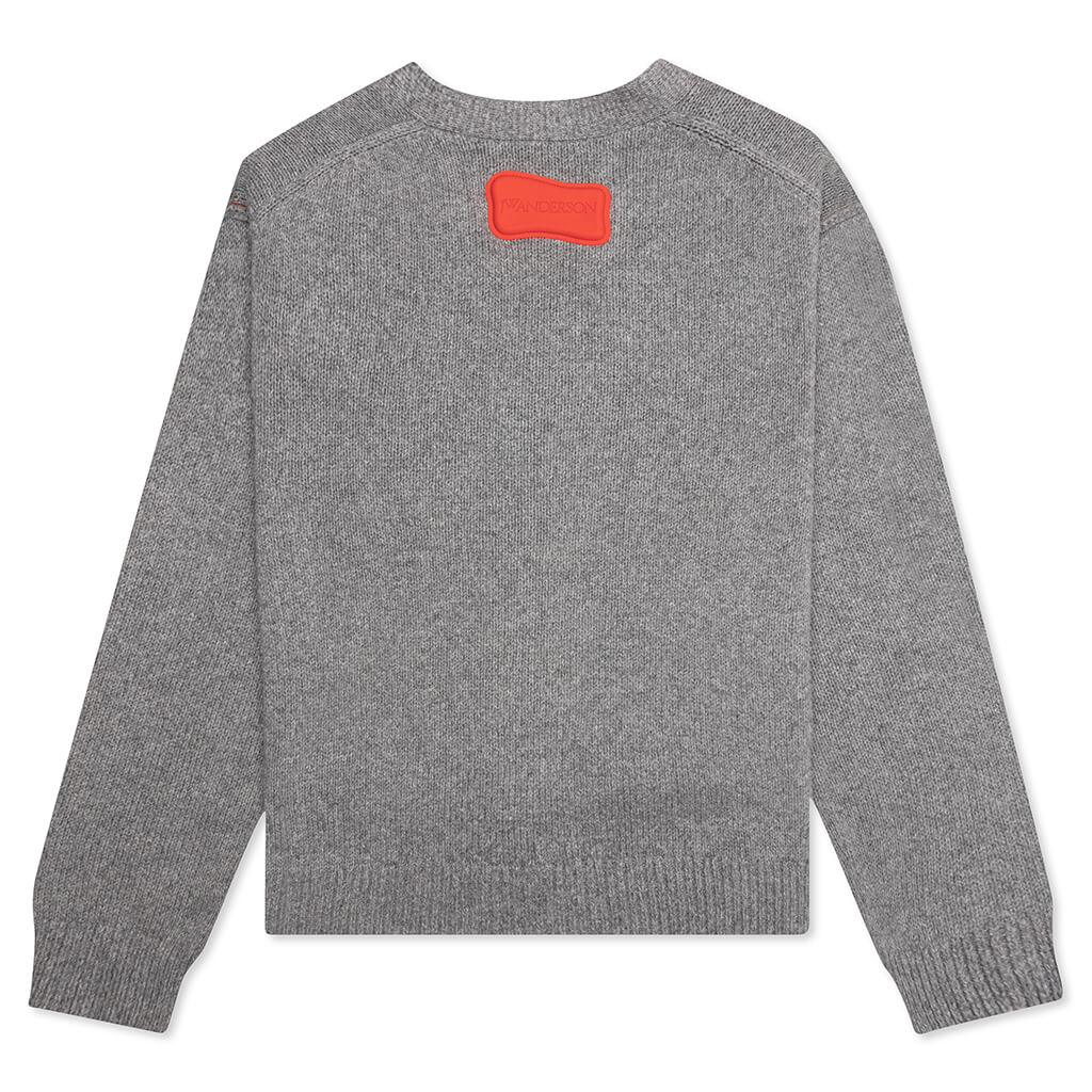 Contrast Pocket Cardigan Grey Melange