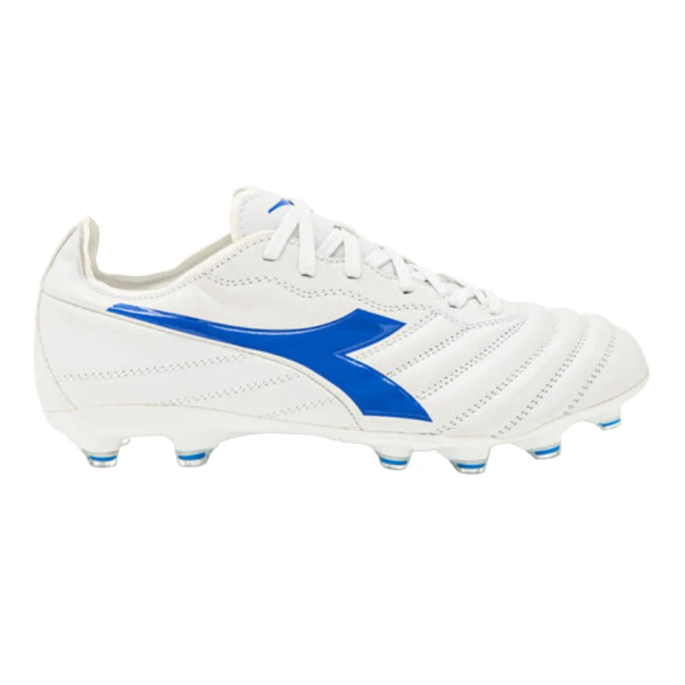 Diadora Brasil Elite 2 LT LP 12 Firm Ground Soccer Cleats White Blue