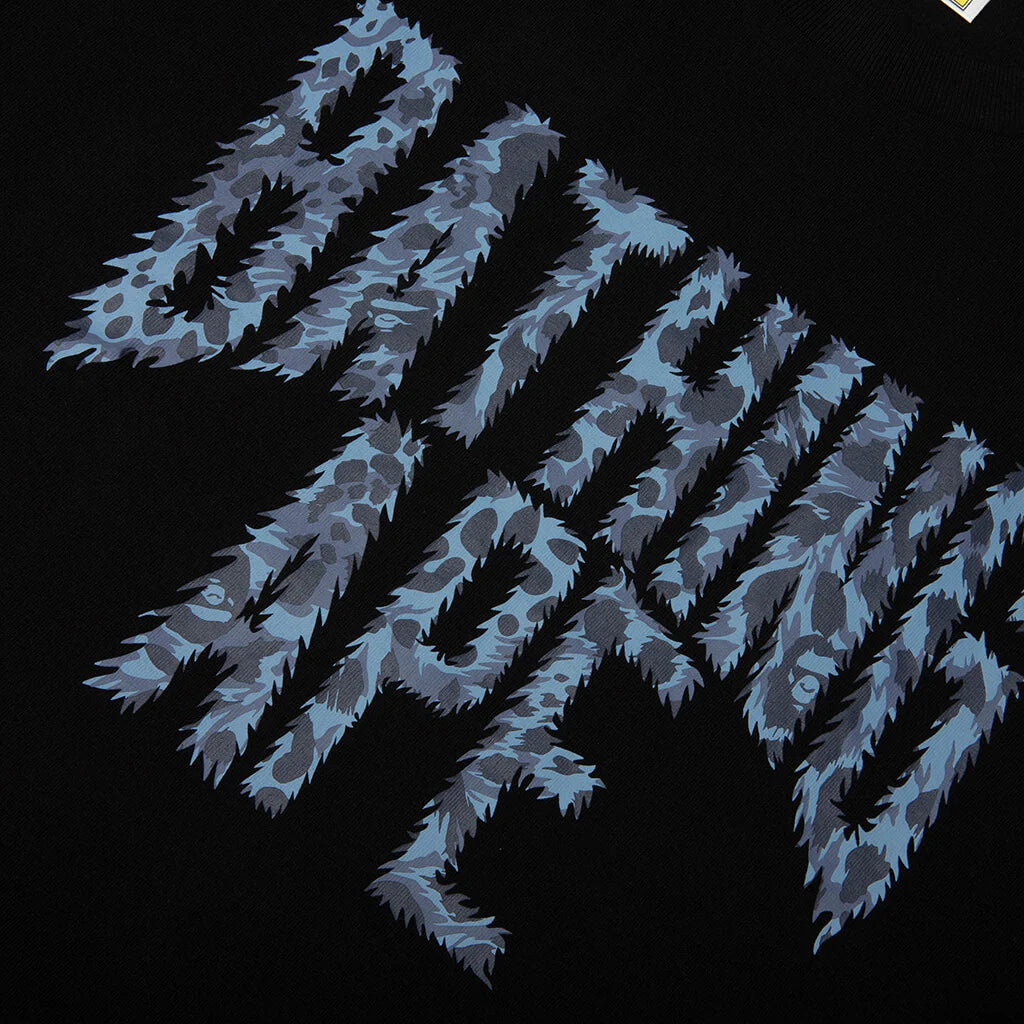 Wild Leopard Pattern NYC Logo Tee Black Navy