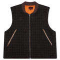 Horns Denim Vest Brown Plaid