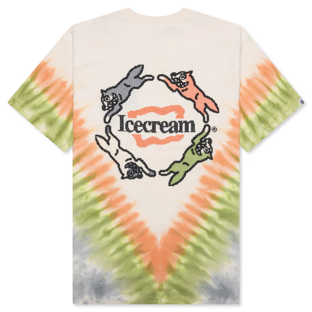 Tie Dye S S Knit Antique White