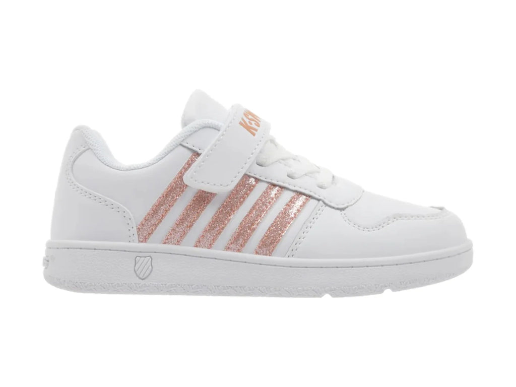 Tenis K Swiss Mike Blanco y Oro Rosa para Niña