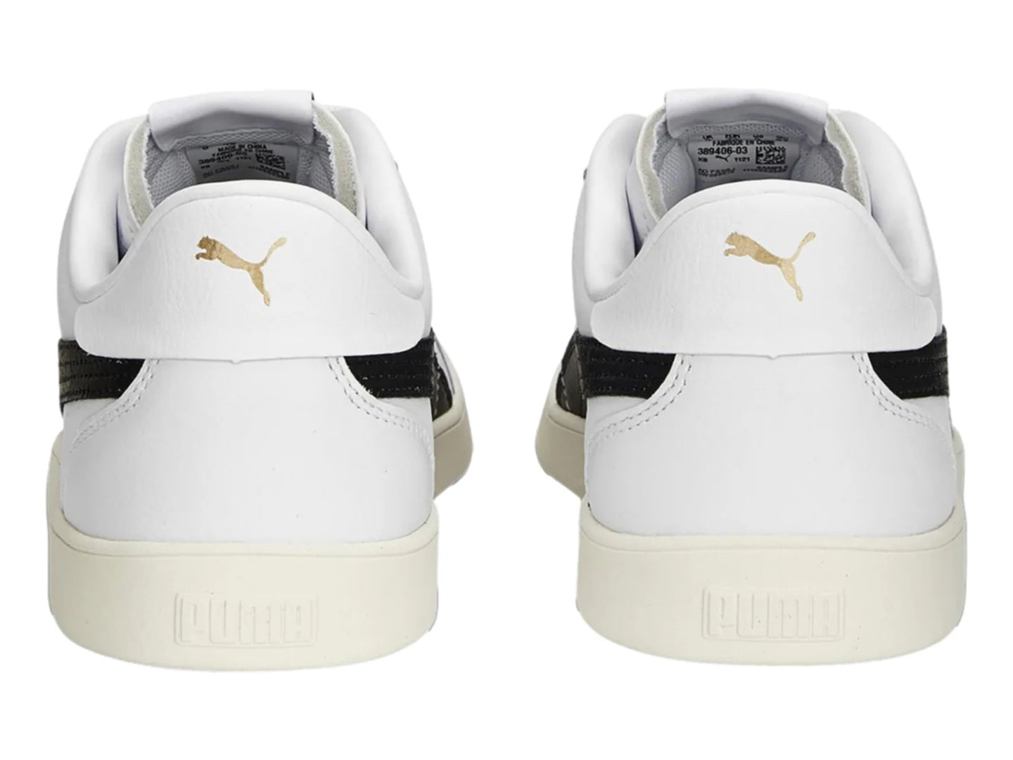 Tenis PUMA Club 5V5 Blanco Negro y Oro para Hombre