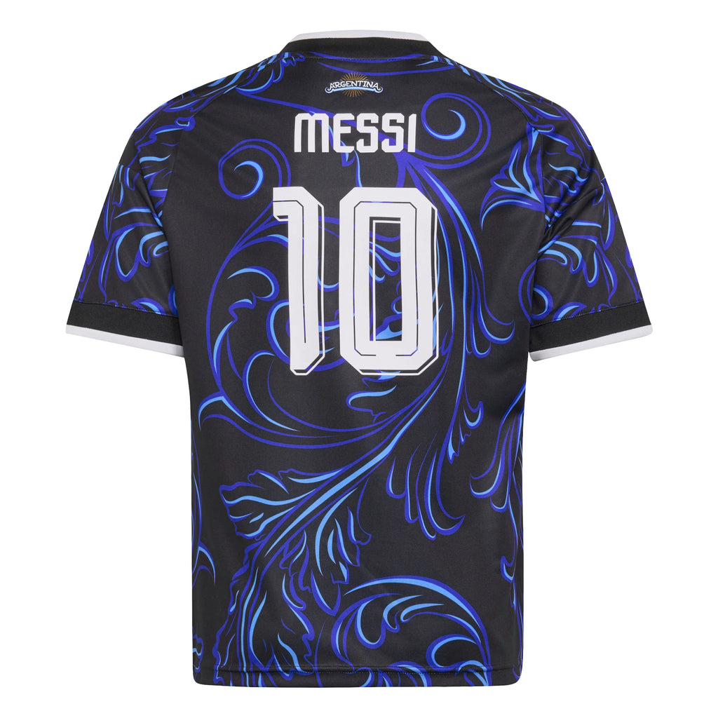 adidas Argentina Away Messi Youth Soccer Jersey 2026 Black Blue