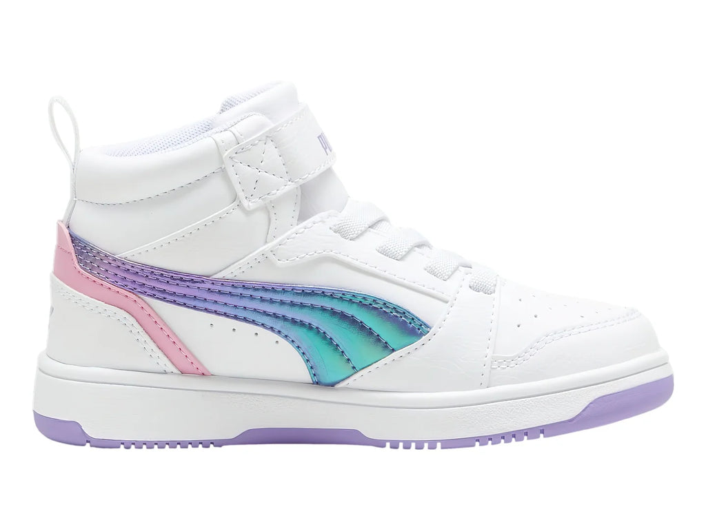 Tenis PUMA Rebound V6 Mid Blancos para Niña