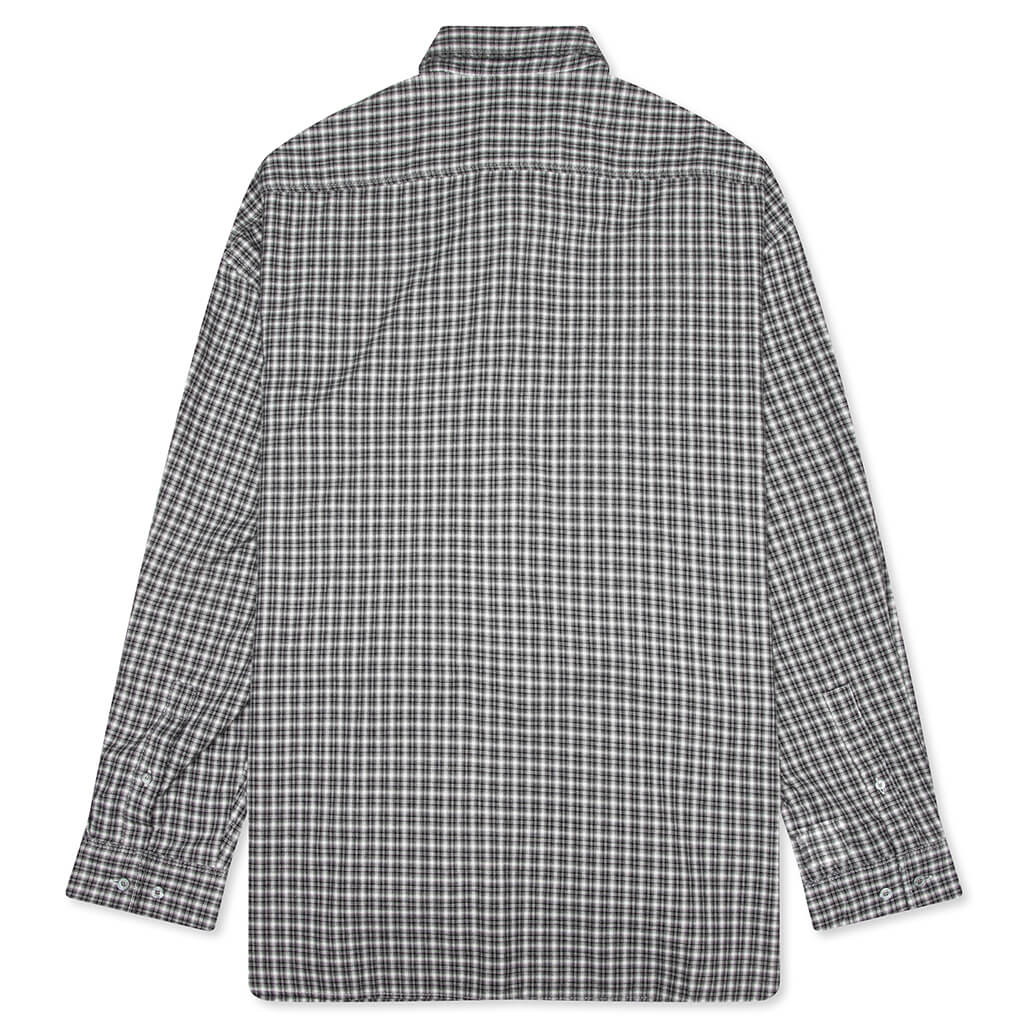 Flannel Button Up Shirt Black White