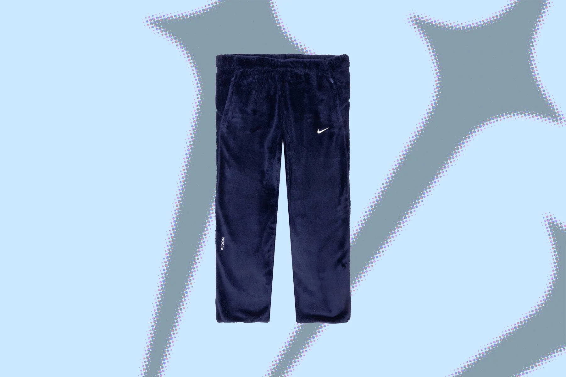 NRG Nocta Velour Pant Womens Midnight Navy Wolf Grey
