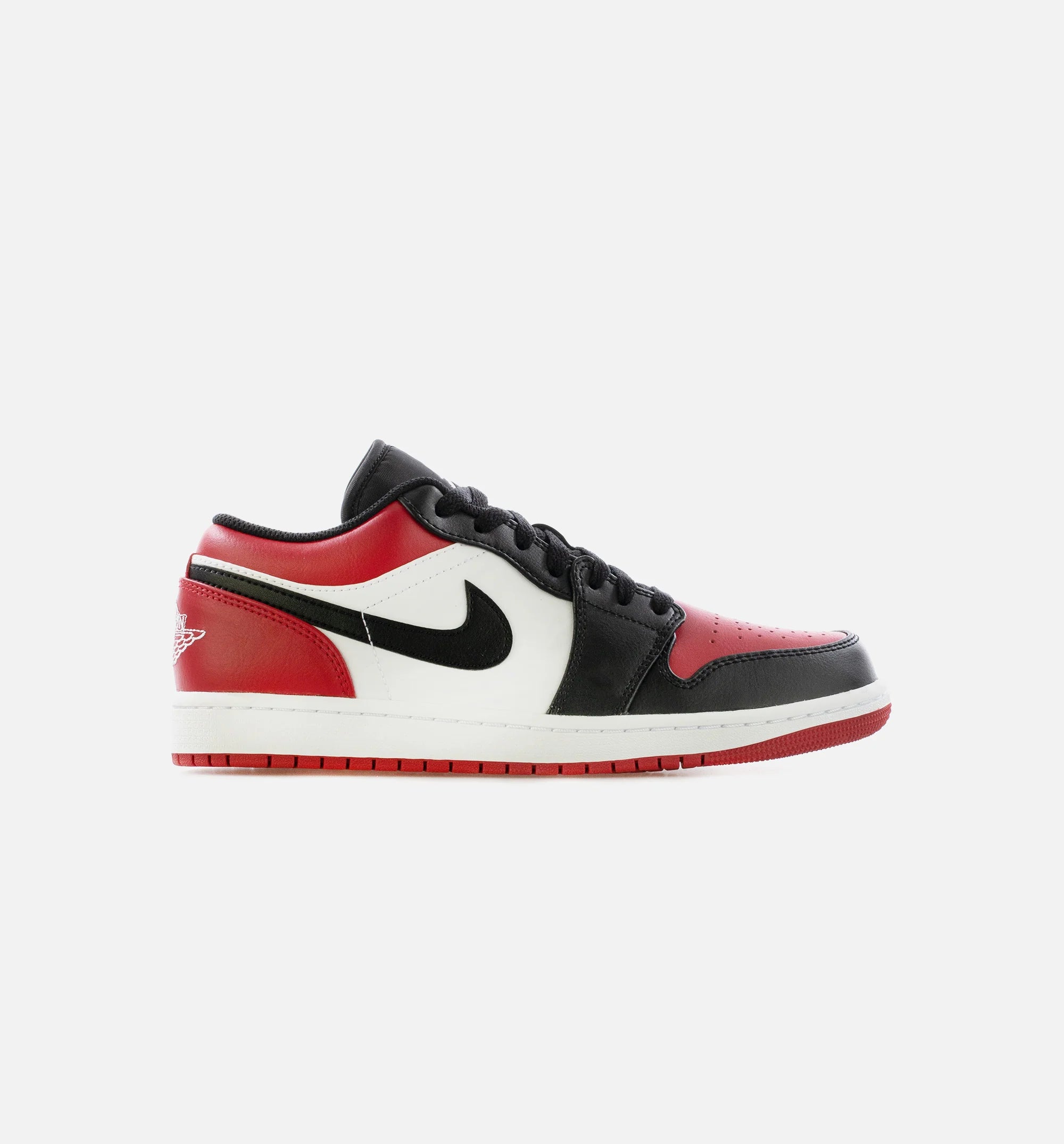 Air Jordan 1 Low Bred Toe Mens Lifestyle Shoe White Black University Red Limit One Per Customer
