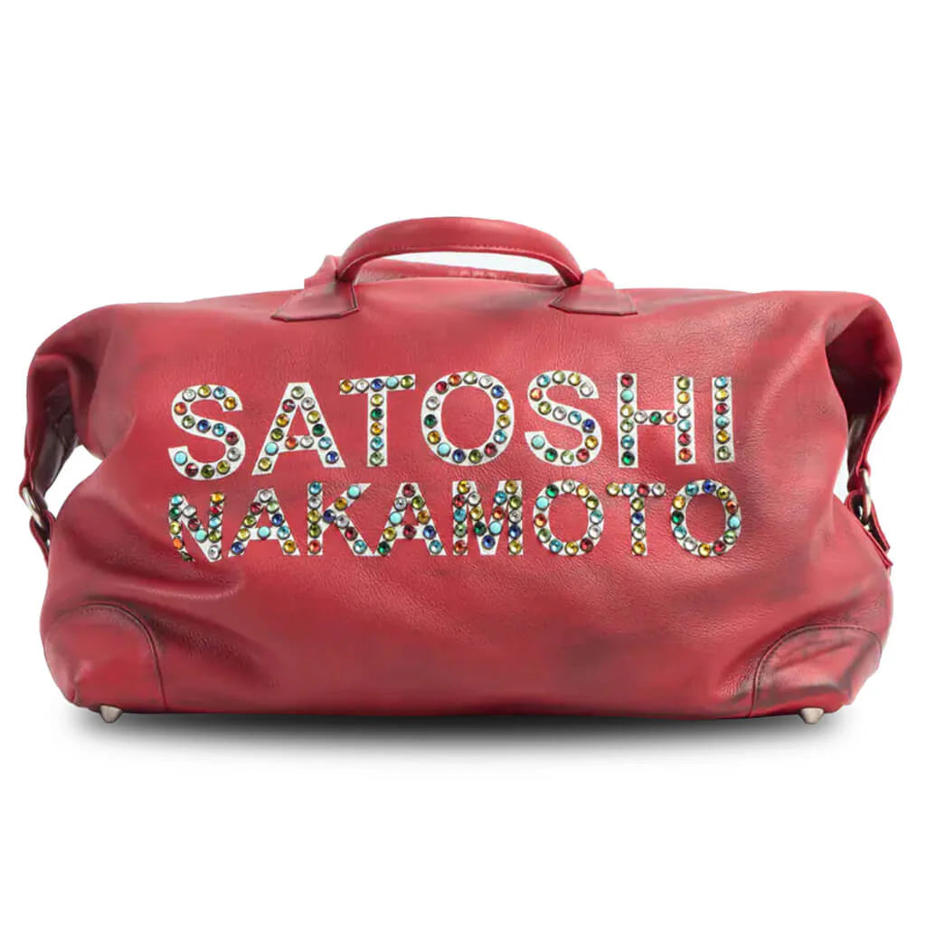 Studded Weekender Bag Red