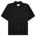Glass Finish Cotton Poplin Shirt Black