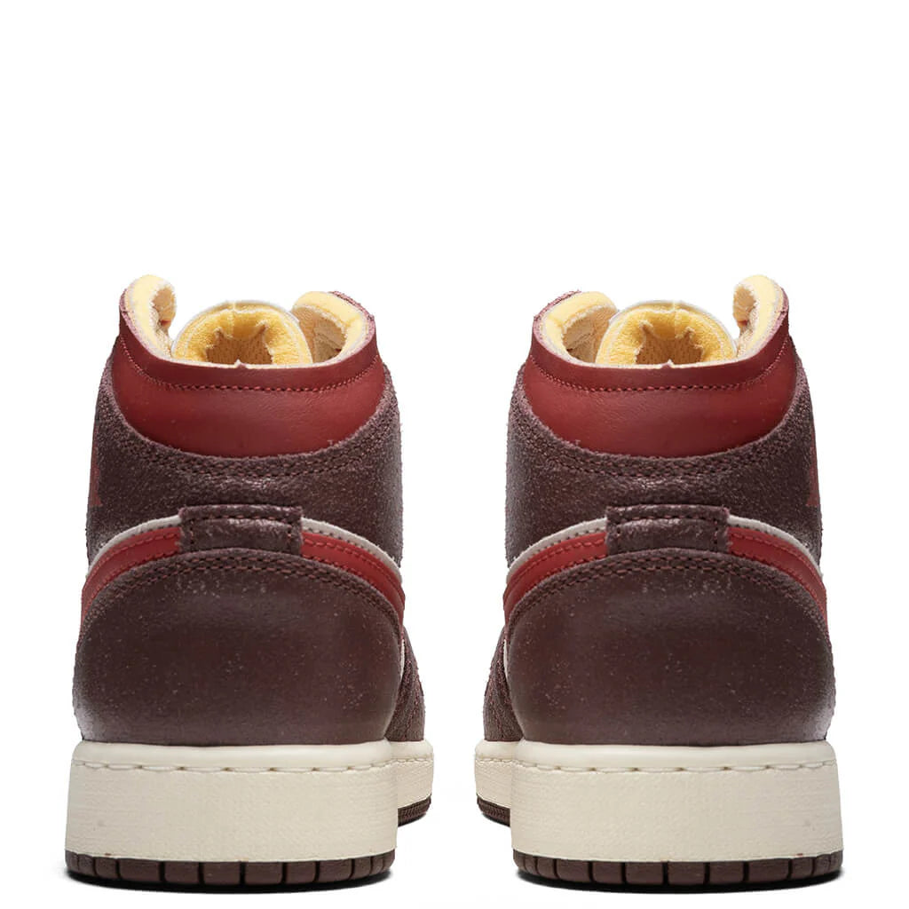 Air Jordan 1 Mid SE GS Coconut Milk Varsity Red Dark Pony