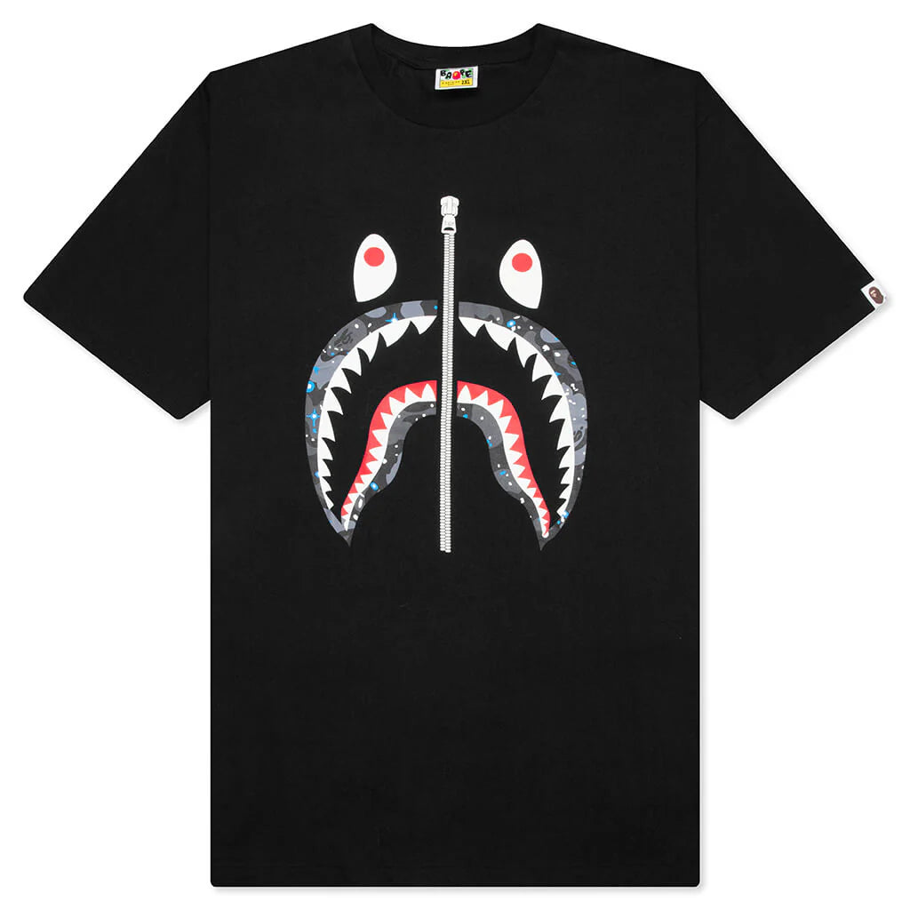 Space Camo Shark Tee Black