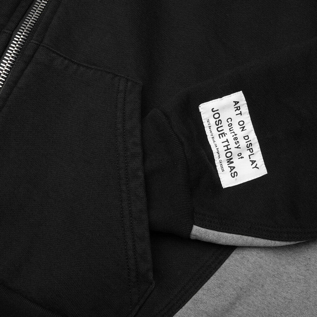 Contrast Panel Sweatshirt Washed Black Heather Grey