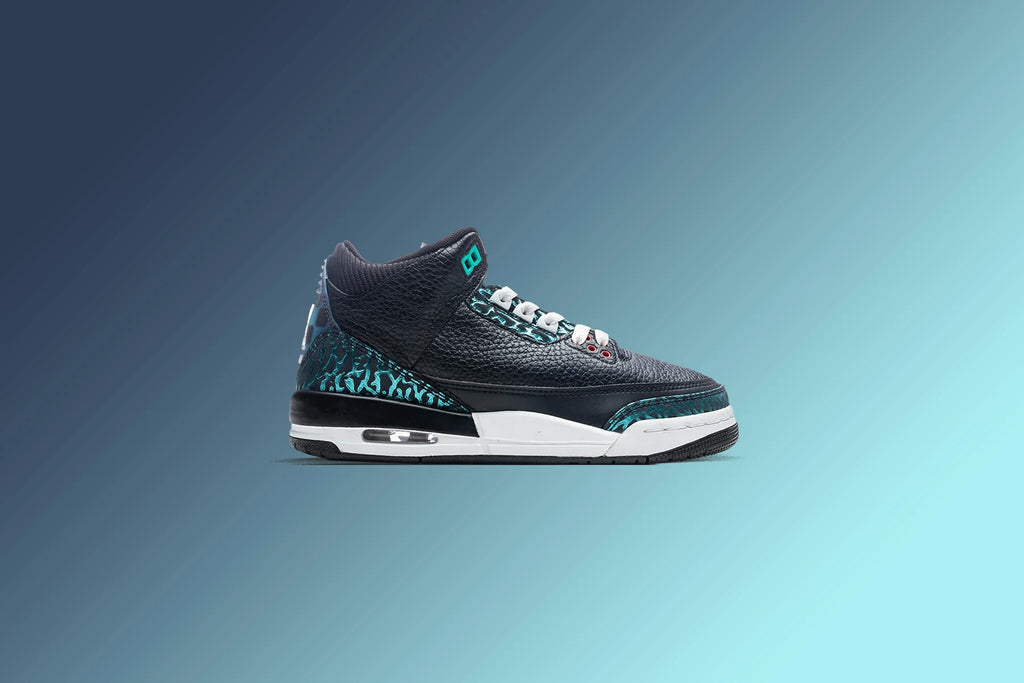 Air Jordan 3 Retro GS Moto Black Siren Red Hyper Jade