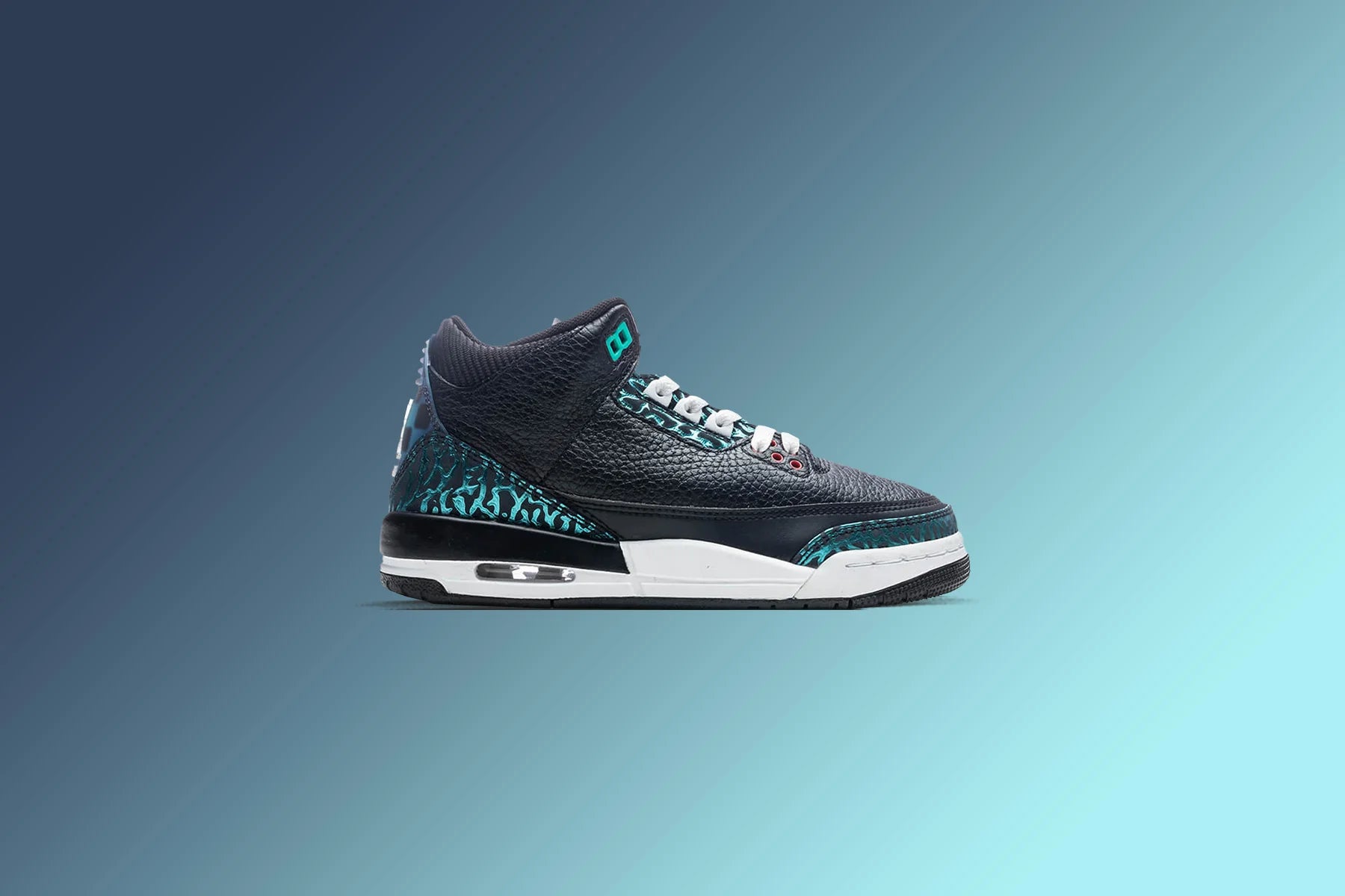 Air Jordan 3 Retro GS Moto Black Siren Red Hyper Jade