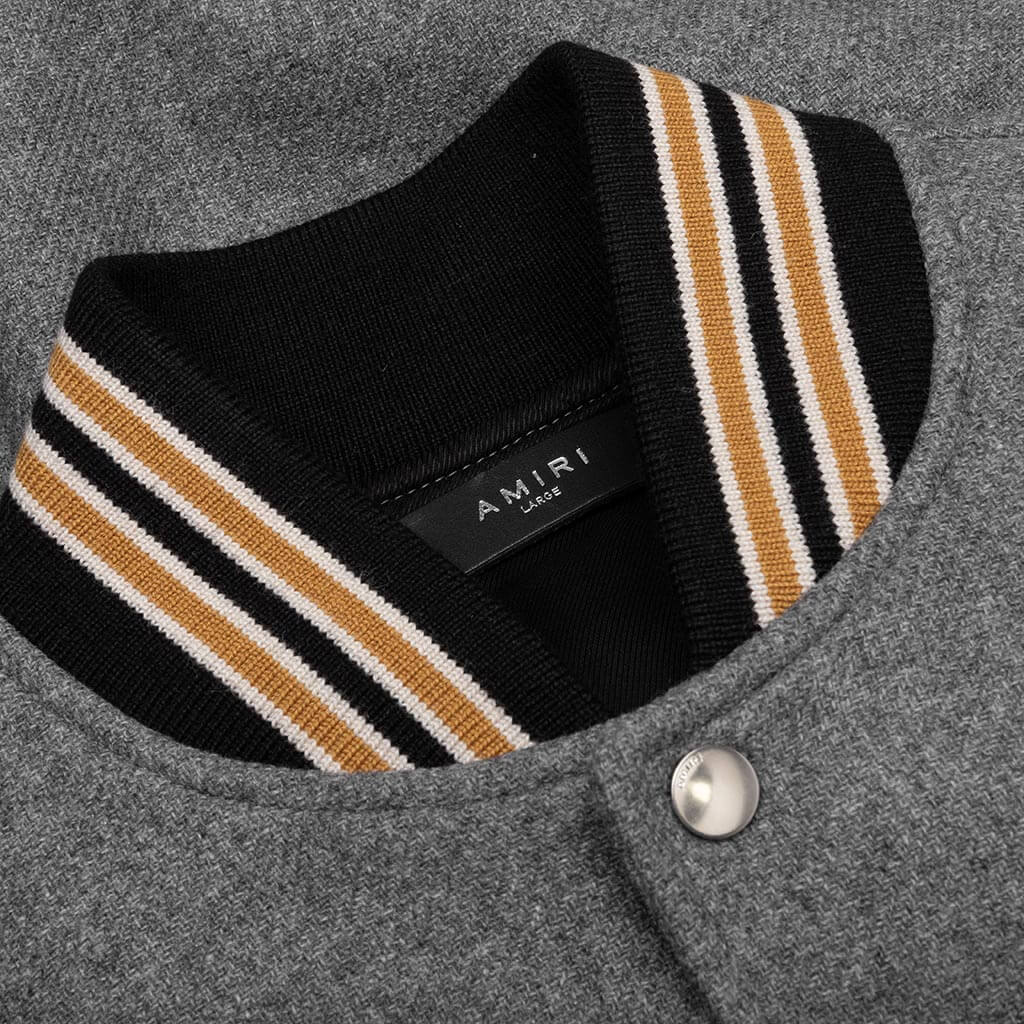 Oversized Stars Varsity Jacket Grey