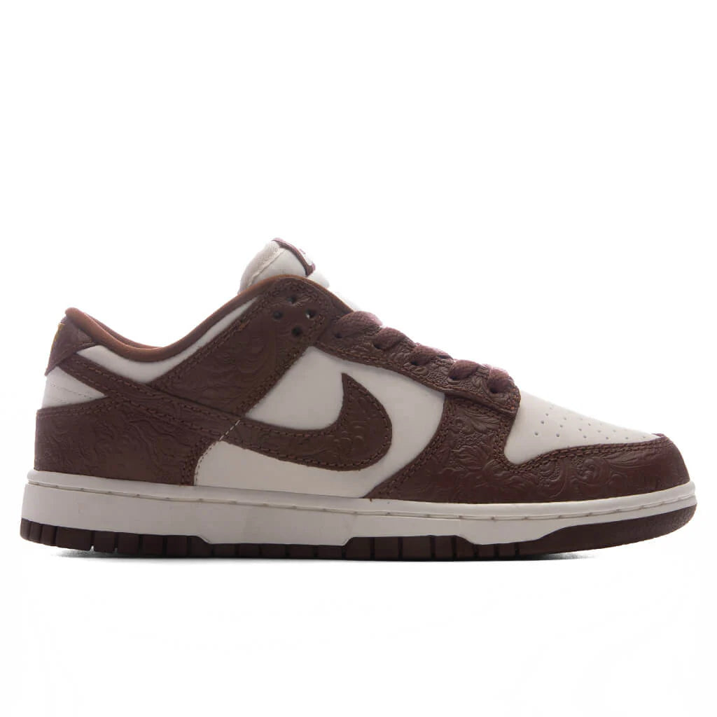Womens Dunk Low Embossed Baroque Sail Fauna Brown Metallic Gold