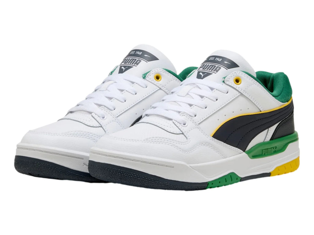 Tenis Puma Rebound Retro Blanco Verde y Azul para Hombre