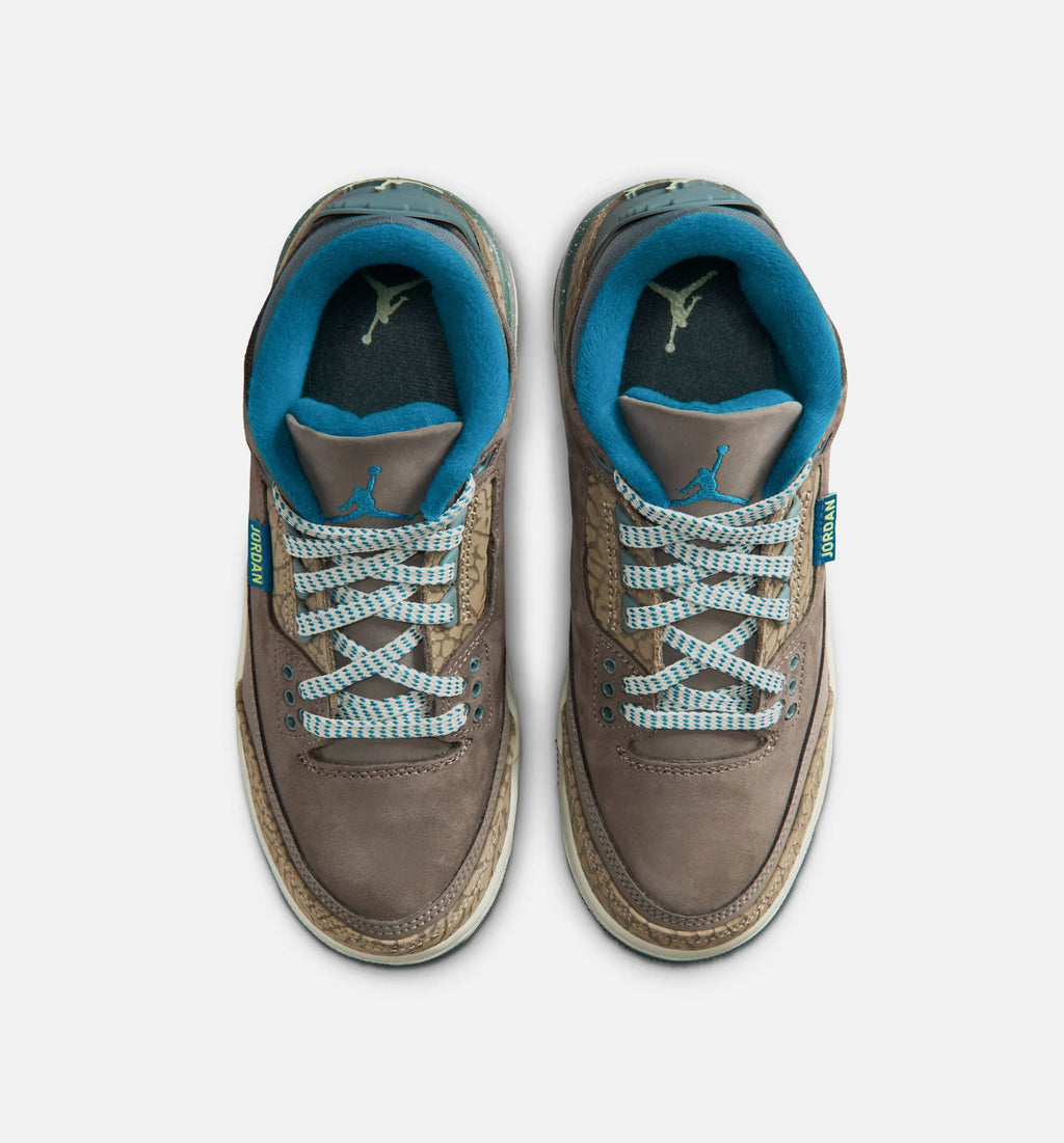 Air Jordan 3 Retro Olive Grey Grade School Lifestyle Shoe Olive Grey Green Abyss Khaki Sea Glass