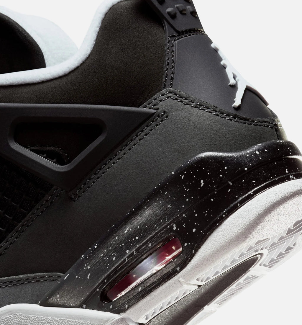 Air Jordan 4 Retro Fear Grade School Lifestyle Shoe Black White Anthracite Black Pure Platinum