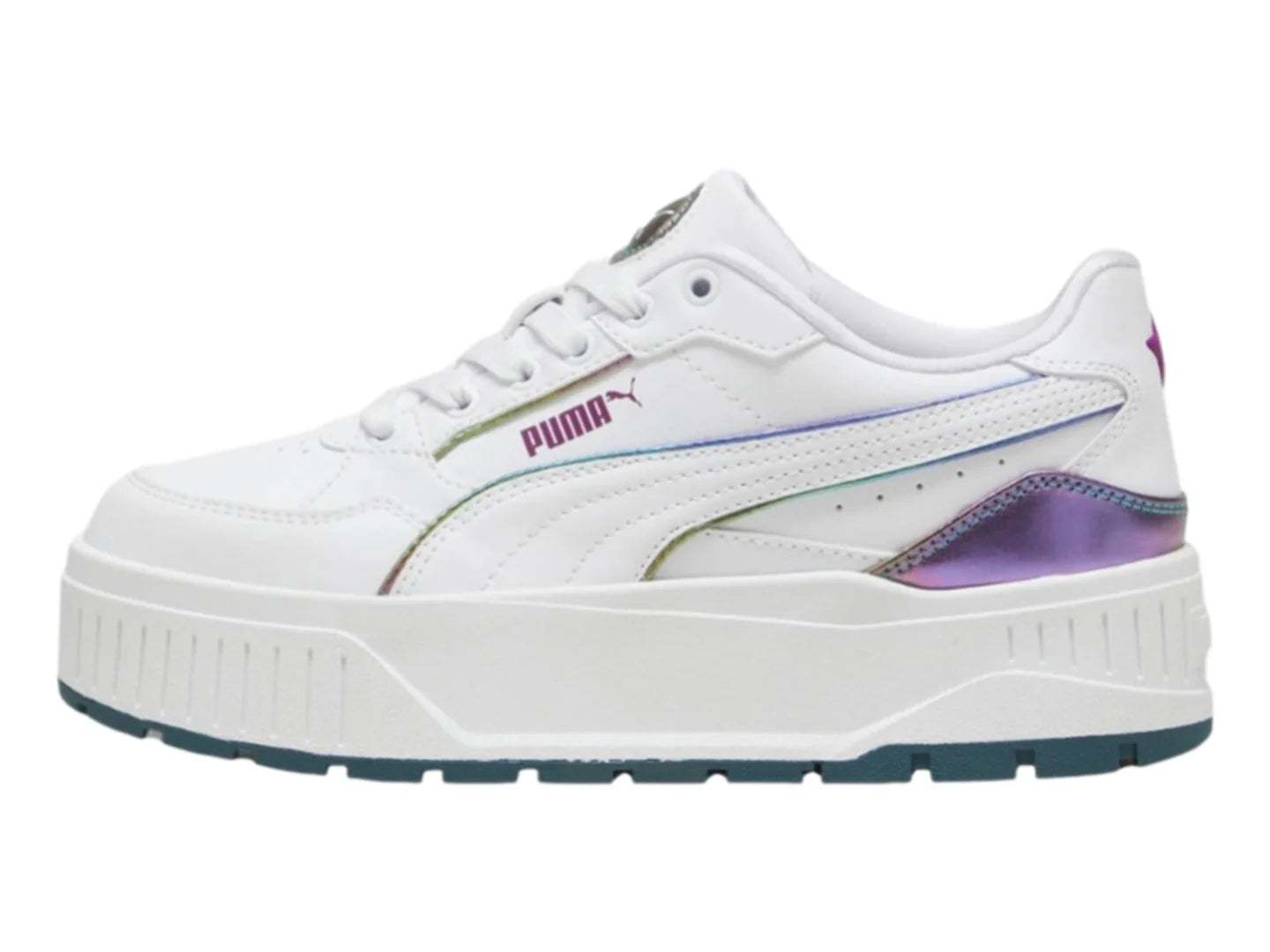 Tenis PUMA Karmen II Idol Bouncy Sky Blanco y Verde para Niña
