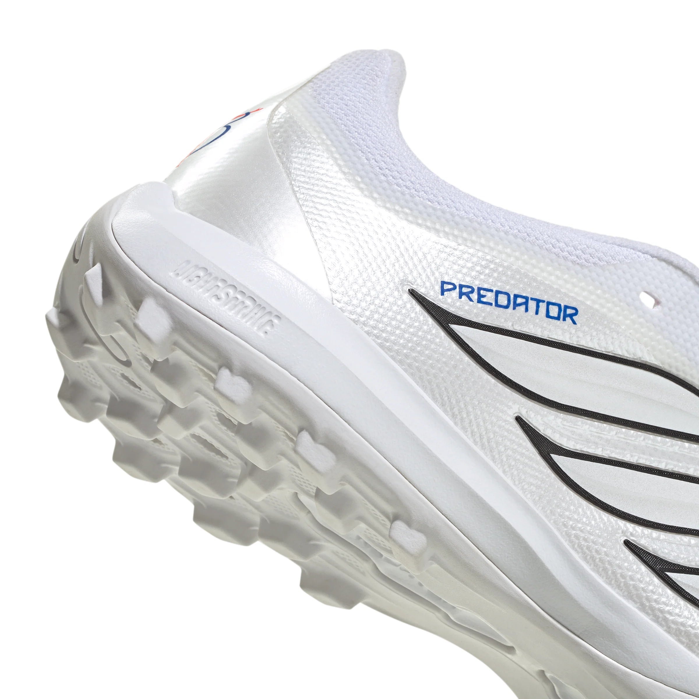 adidas Predator League Fold Over Tongue TF Turf Mens Soccer Cleats White Zero Metallic Blue