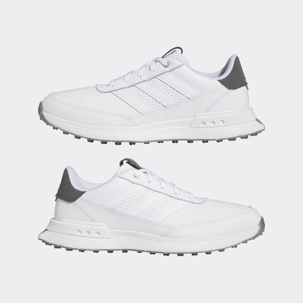 adidas S2G 24 Leather Spikeless Golf Shoes White White Charcoal