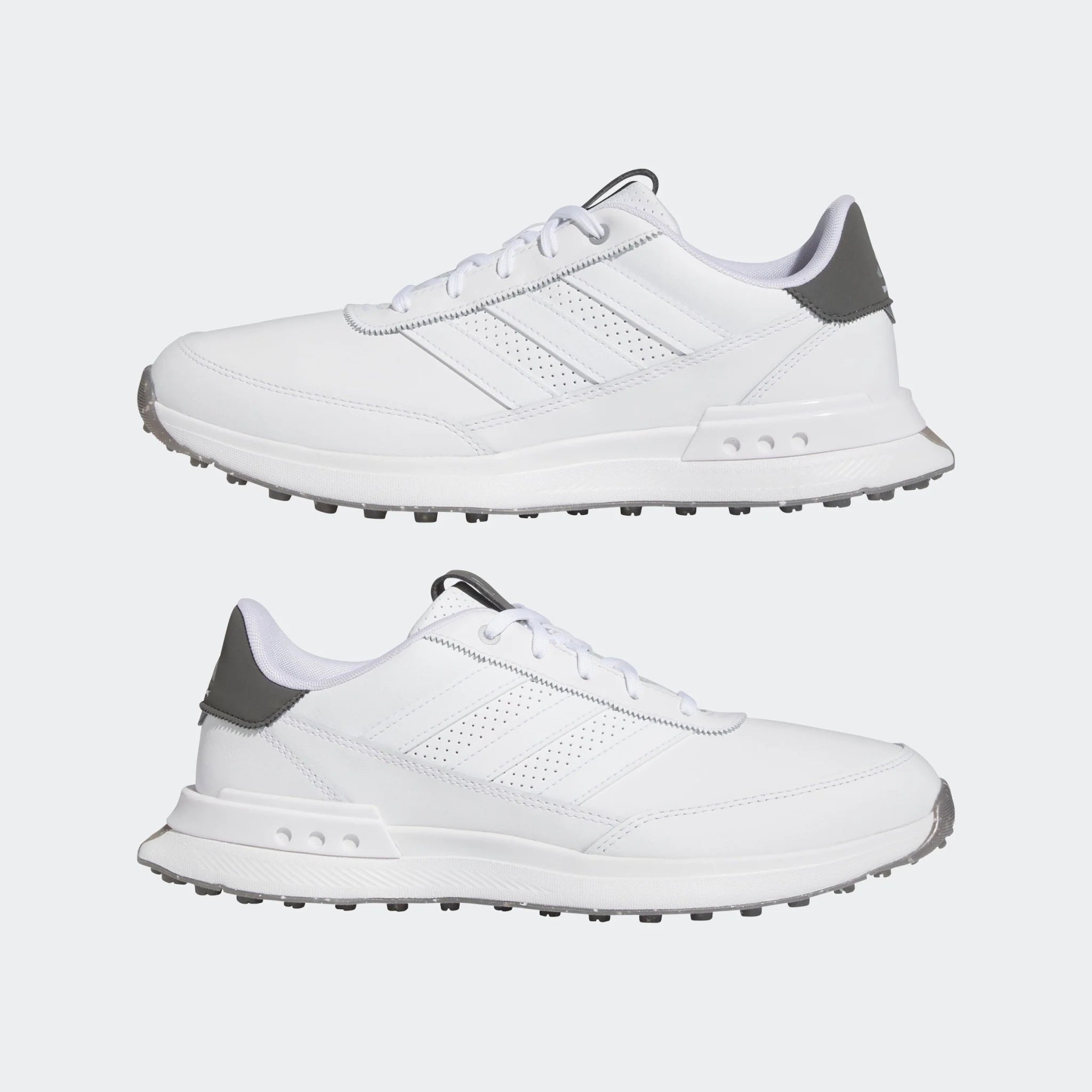 adidas S2G 24 Leather Spikeless Golf Shoes White White Charcoal