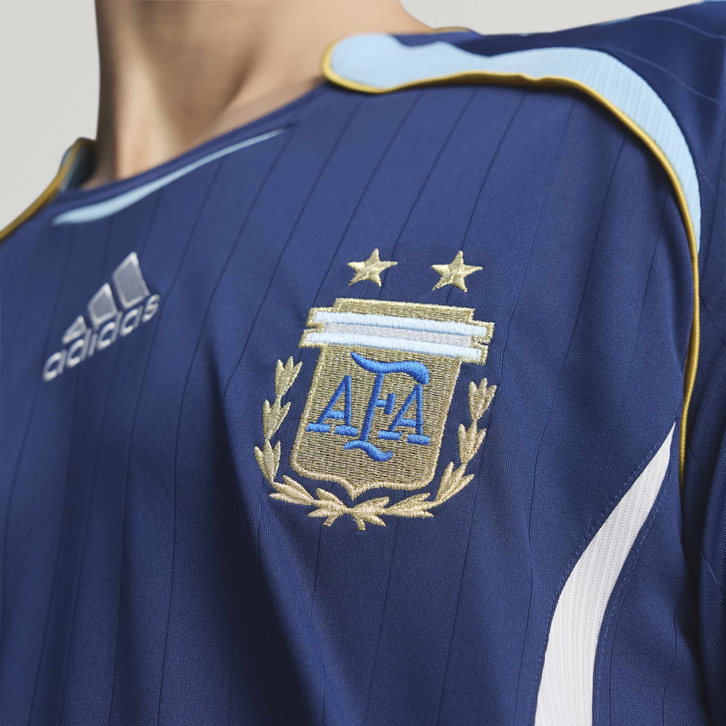 adidas Argentina Away Mens Soccer Jersey 2006 Dark Blue