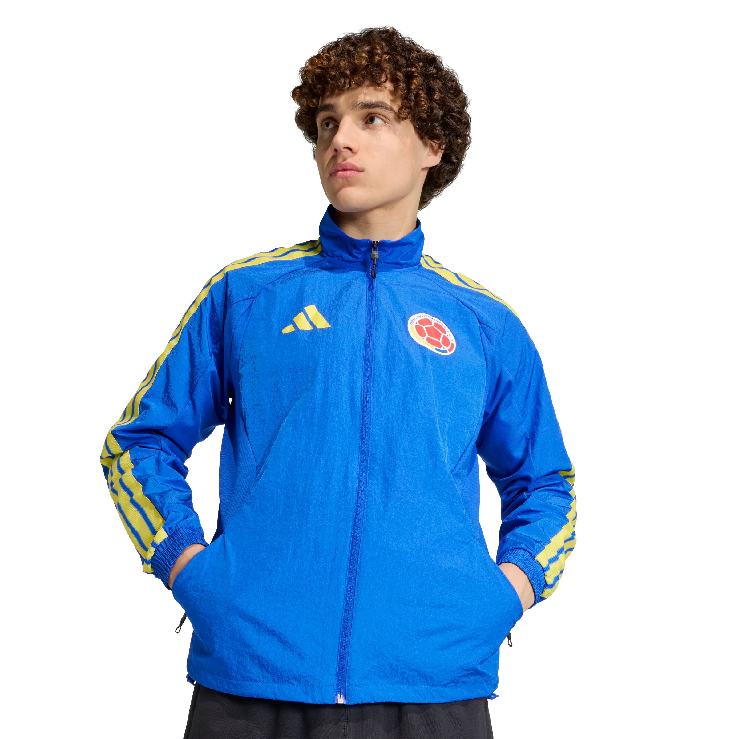adidas Colombia Home Anthem Mens Soccer Jacket Blue