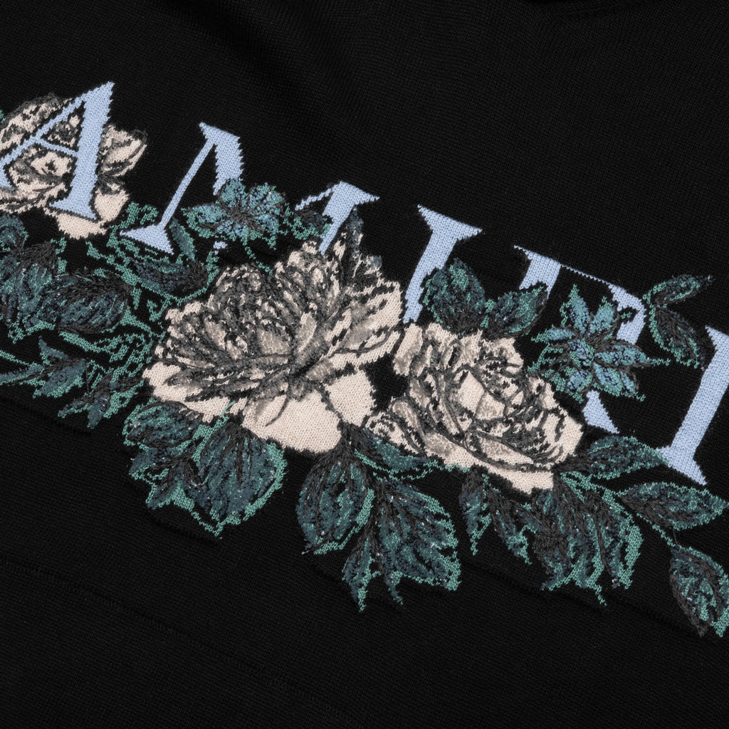 Floral Logo Hoodie Black