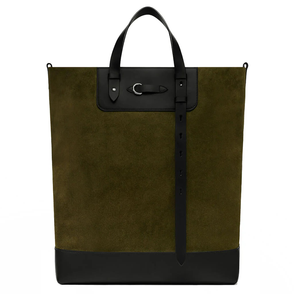 Vertical Shopping Bag Khaki Black