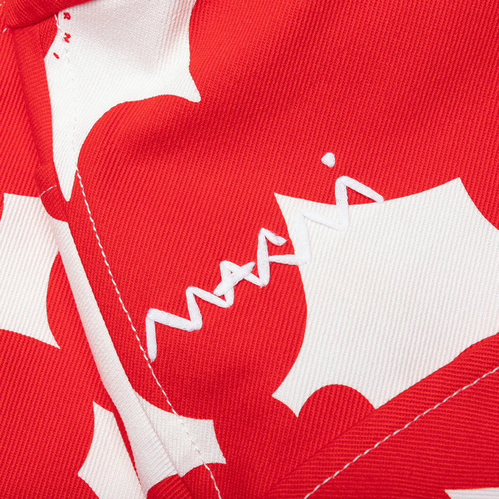 Red and White Dillies Print Jacket Crimson