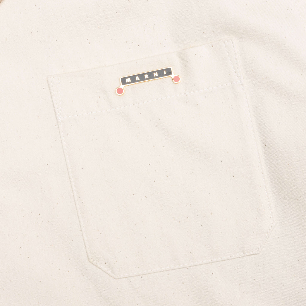 Cream Denim Short Sleeve Shirt with Trunakaroo Plaque Bone