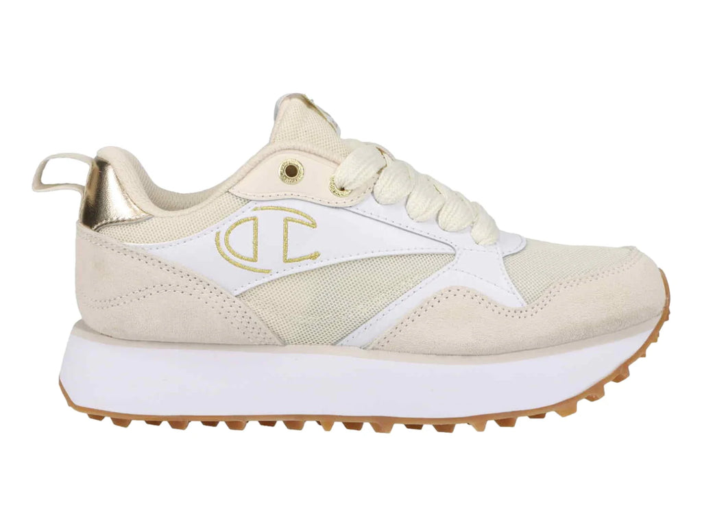 Tenis Champion Dash Pillar Blanco y Beige para Mujer