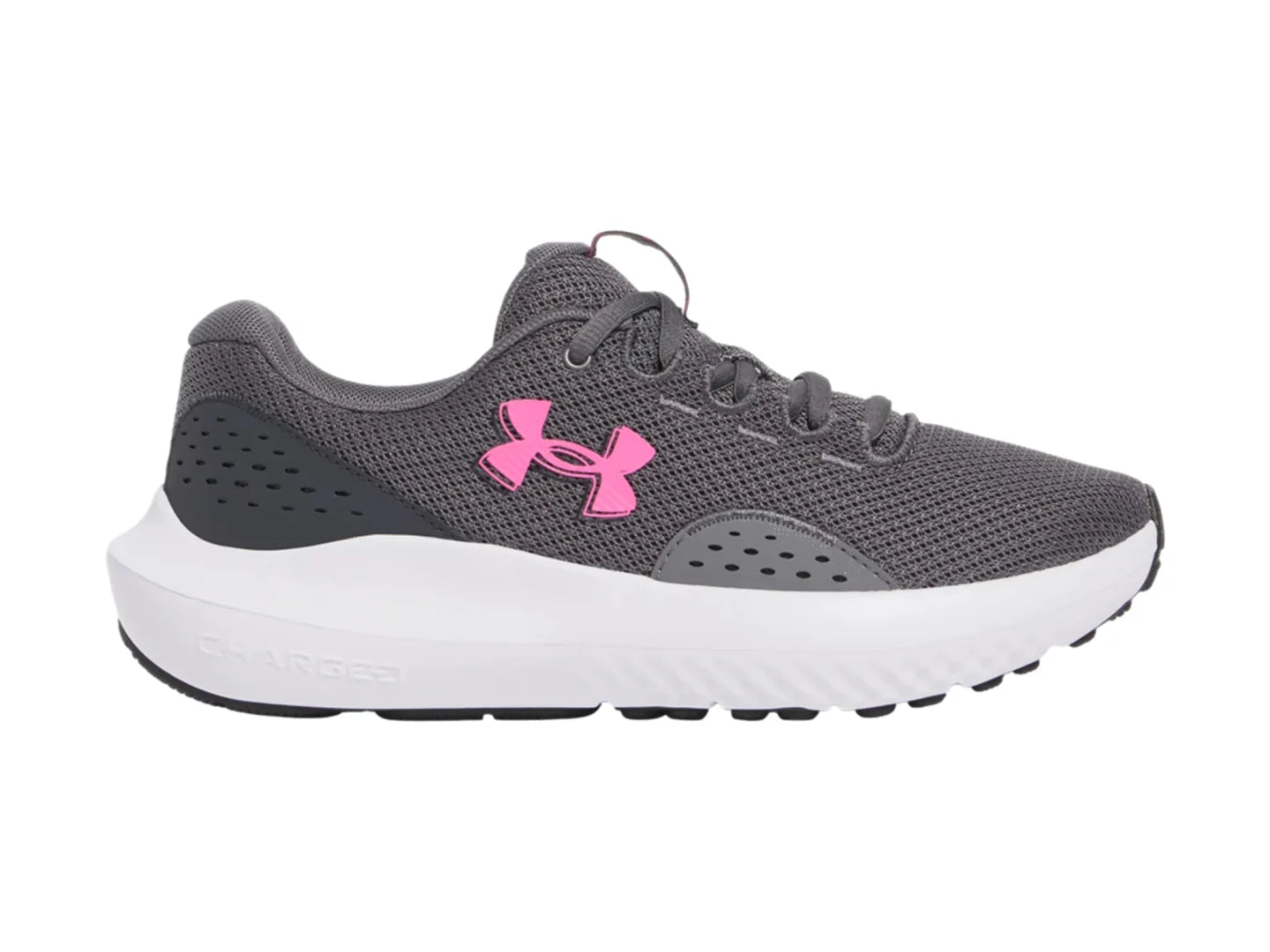 Tenis Under Armour Charged Surge 4 Gris y Rosa para Mujer