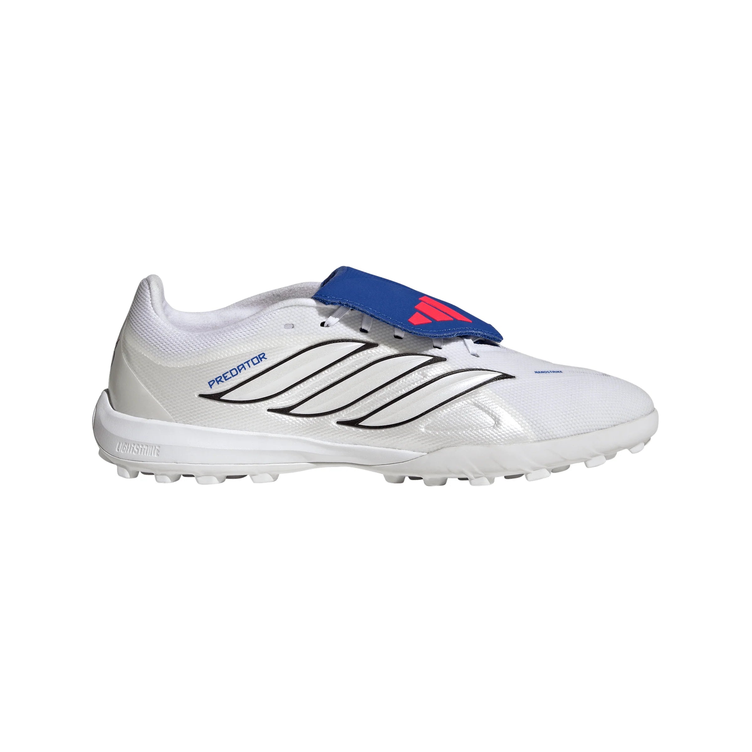 adidas Predator League Fold Over Tongue TF Turf Mens Soccer Cleats White Zero Metallic Blue