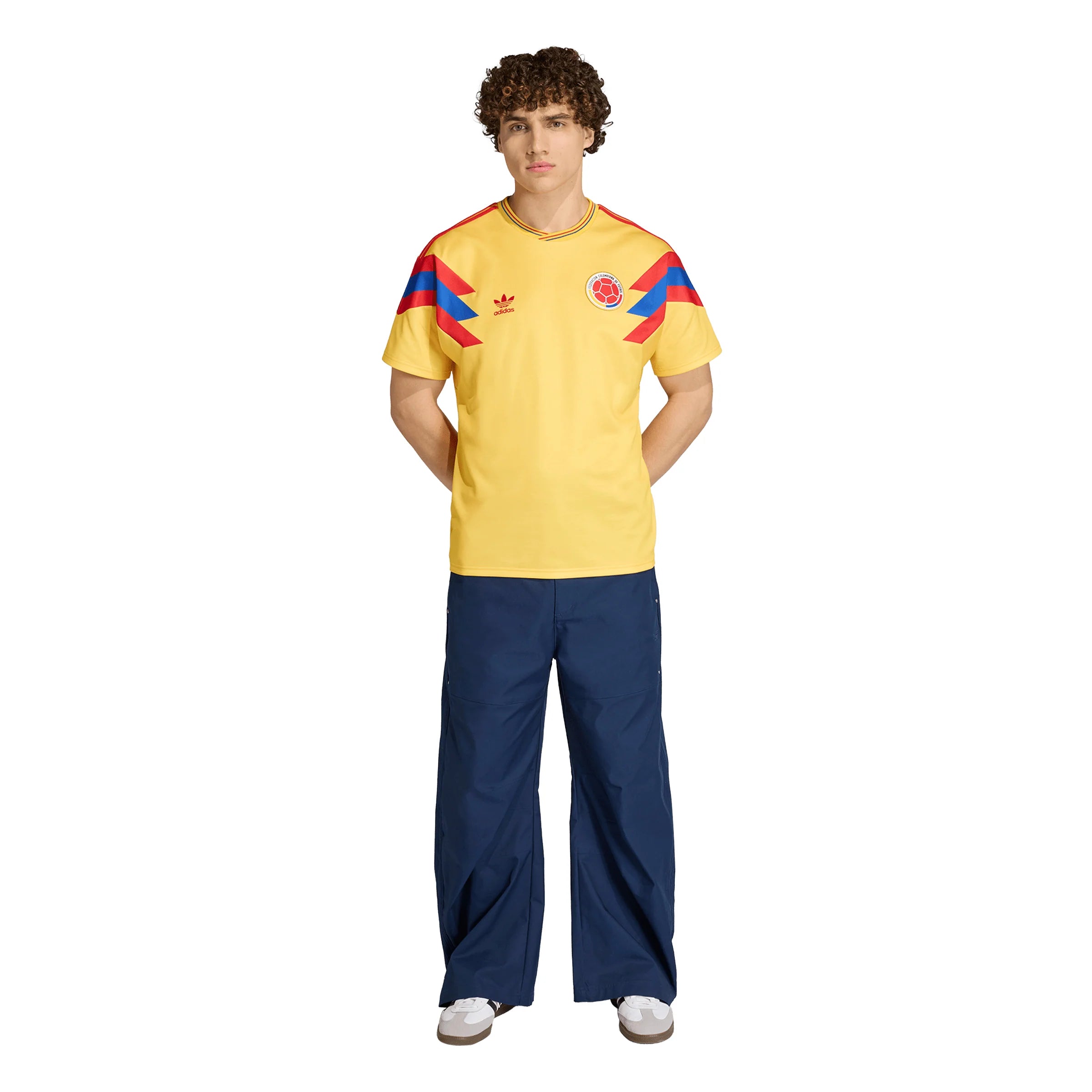 adidas Colombia Away Mens Soccer Jersey 1990 Gold