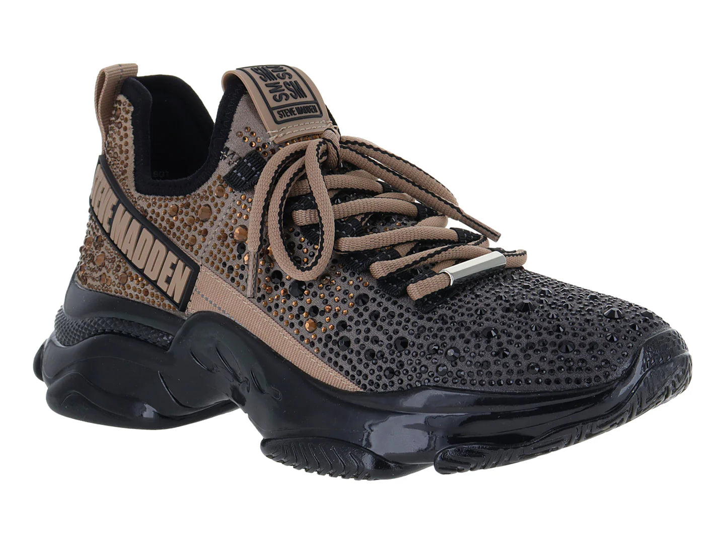 Tenis Steve Madden Mistic Negro y Dorado para Mujer