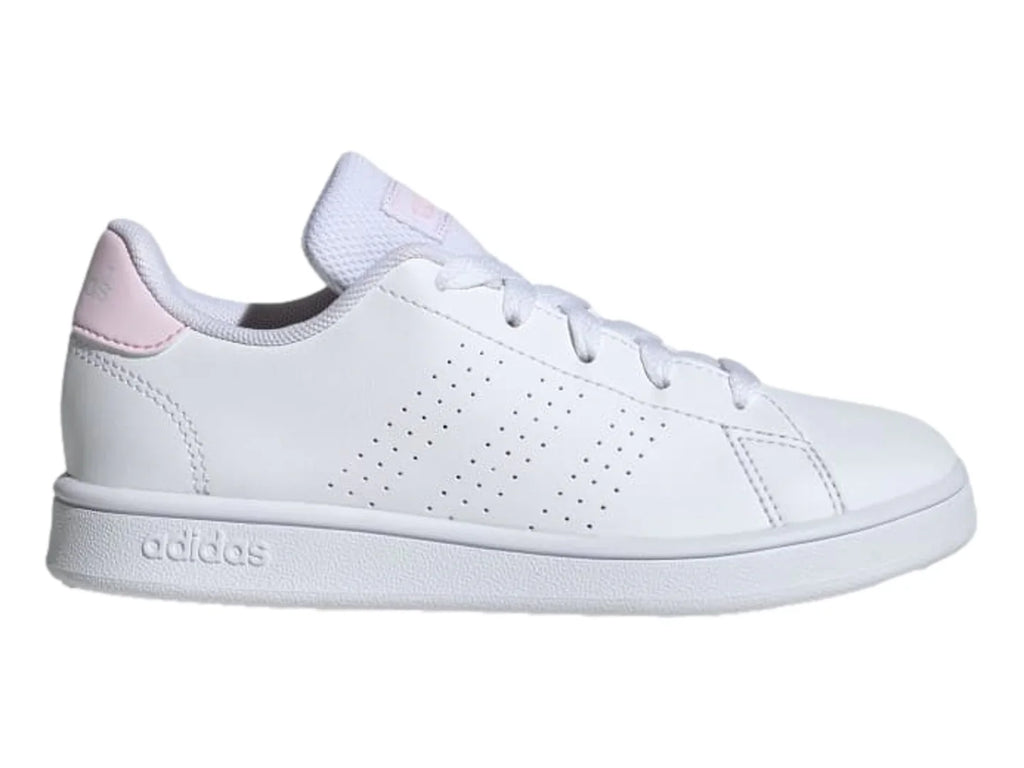 Tenis Adidas Advantage K Blanco y Rosa para Niña