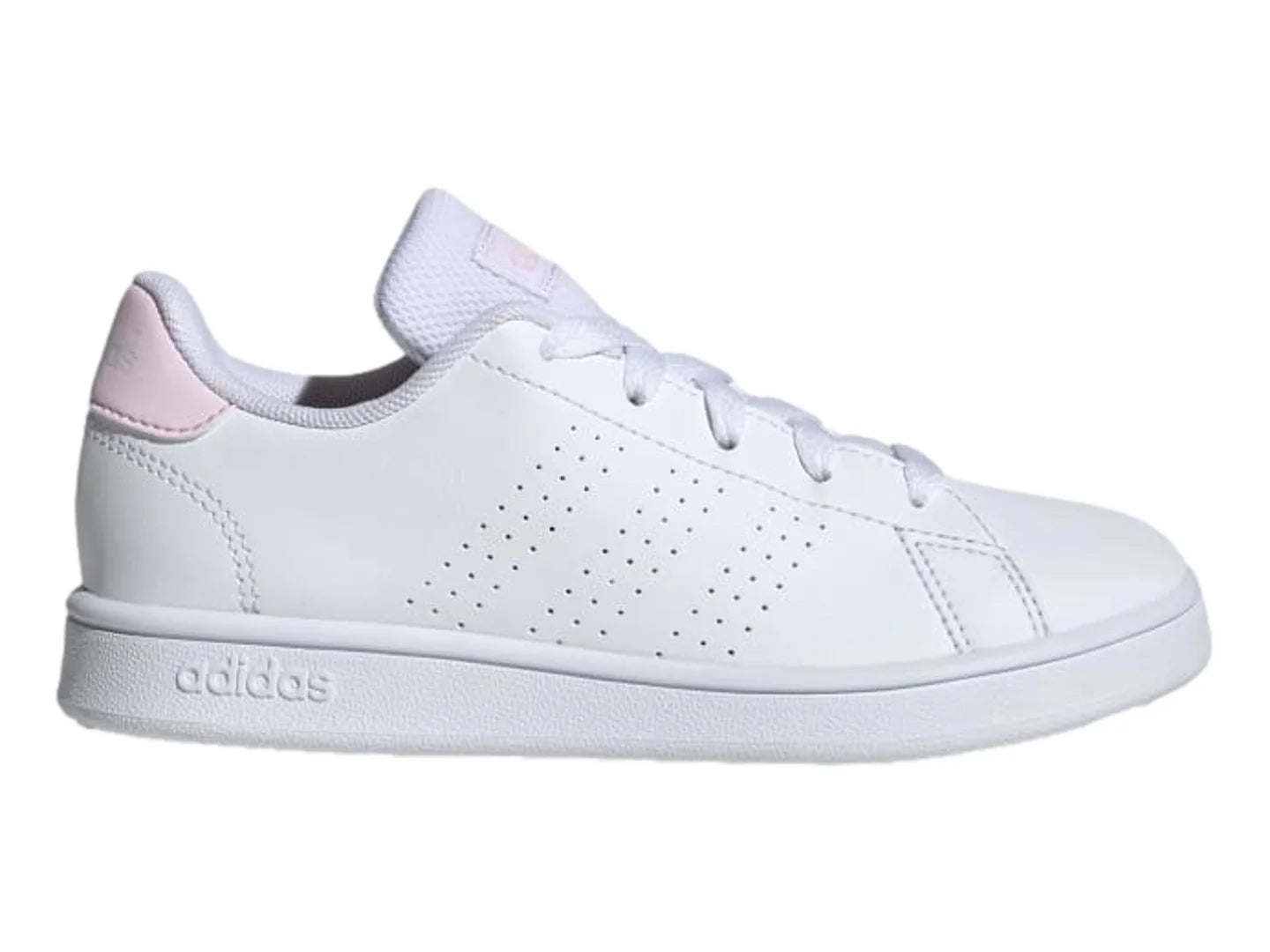 Tenis Adidas Advantage K Blanco y Rosa para Niña