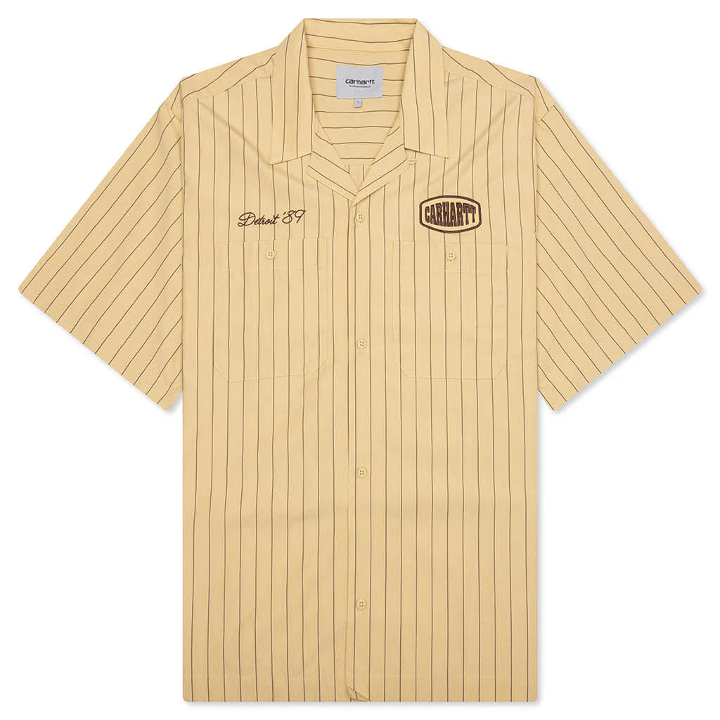 S S Hendry Shirt Seaton Stripe Straw Liberica